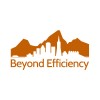 Beyond Efficiency logo - orange mountains with city skyline